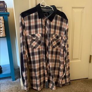 Buffalo David Bitton Navy and Red Plaid Shirt